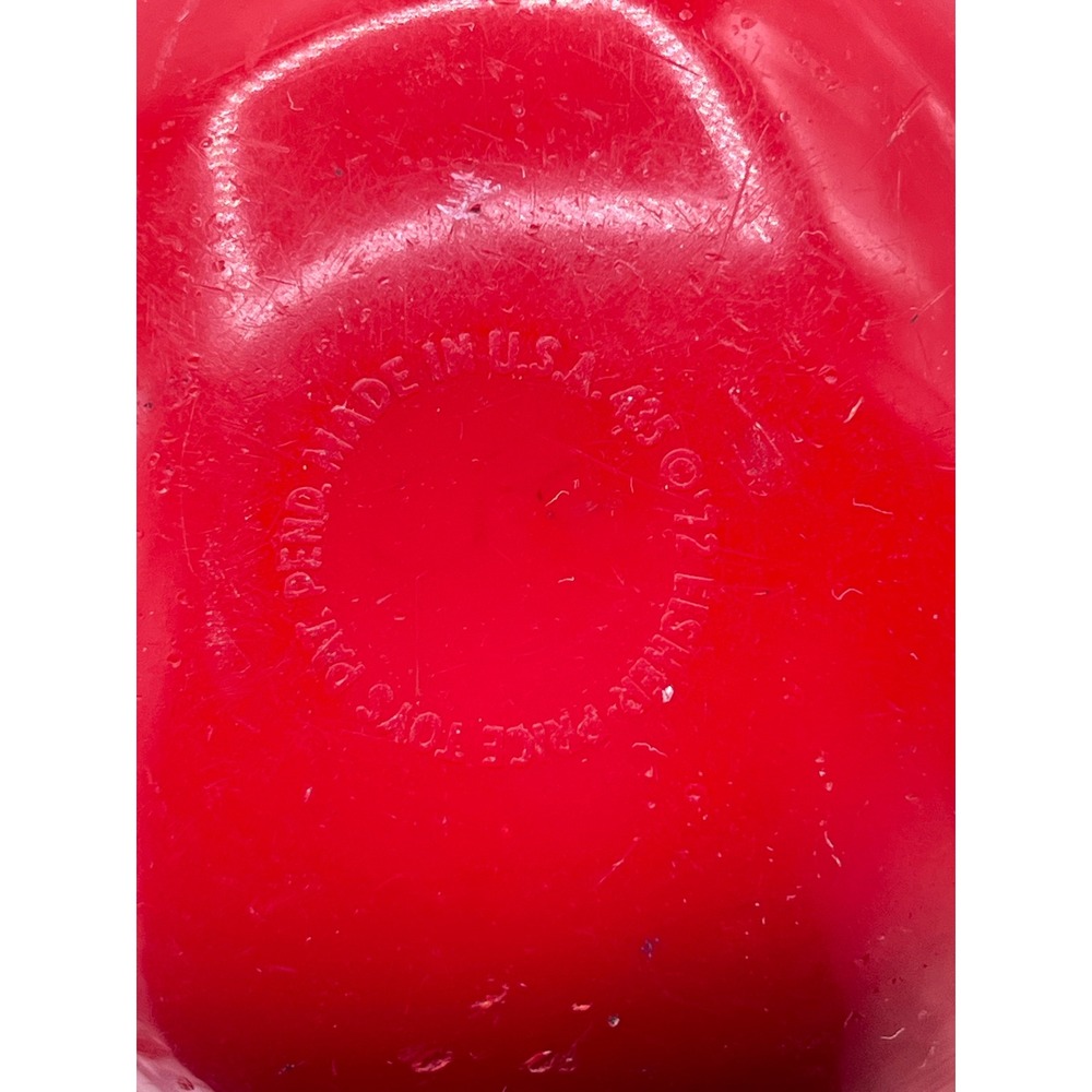Vintage 1972 Fisher-Price Happy Apple Chime Toy Red Plastic Rattle 435 Smiling - Picture 10 of 12